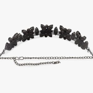 ZAVERI PEARLS Black Dazzling Stones Embellished Contemporary Necklace Earring & Ring Set For Women-ZPFK12620
 (10640) shani (ering not included)