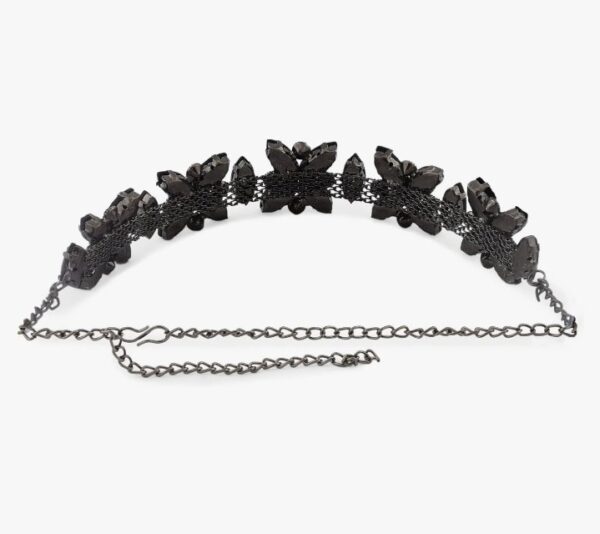 ZAVERI PEARLS Black Dazzling Stones Embellished Contemporary Necklace Earring & Ring Set For Women-ZPFK12620
 (10640) shani (ering not included)