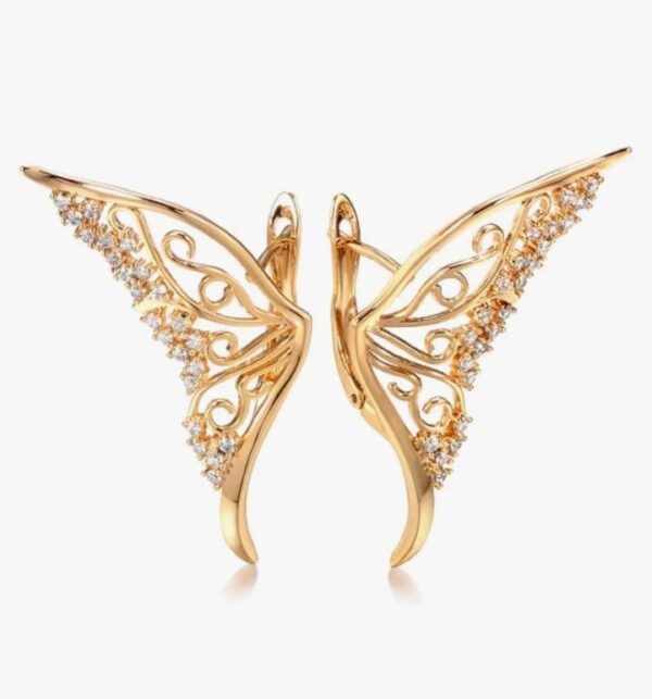 Shining Diva Fashion 18k Rose Gold Plated Latest Stylish Copper Zircon Earrings for Women and Girls (14472er)(10635-10636) SHANI - Image 5
