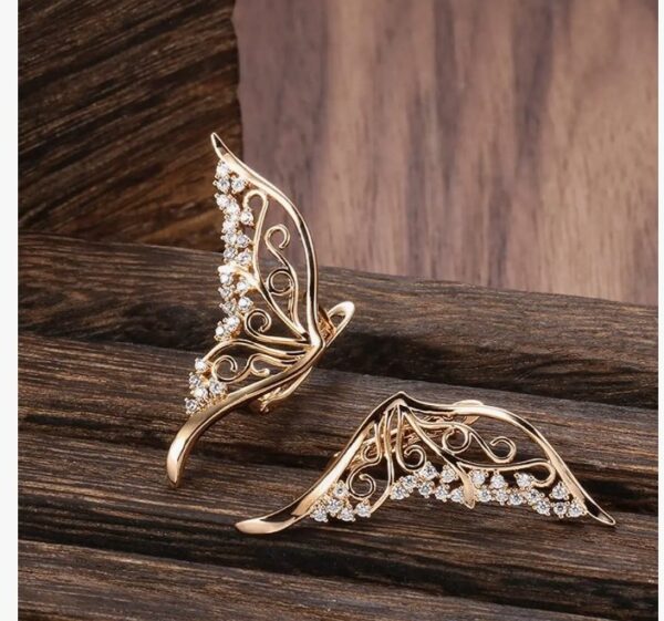 Shining Diva Fashion 18k Rose Gold Plated Latest Stylish Copper Zircon Earrings for Women and Girls (14472er)(10635-10636) SHANI - Image 6