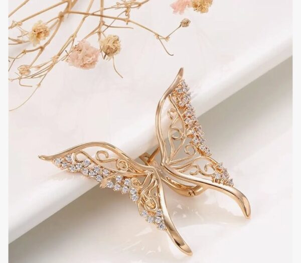 Shining Diva Fashion 18k Rose Gold Plated Latest Stylish Copper Zircon Earrings for Women and Girls (14472er)(10635-10636) SHANI - Image 3