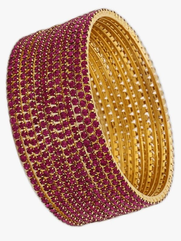 Shining Diva Fashion Set of 12 Latest Traditional Design Gold Plated Stone Bangle for Women
(10600) SHANI - Image 5