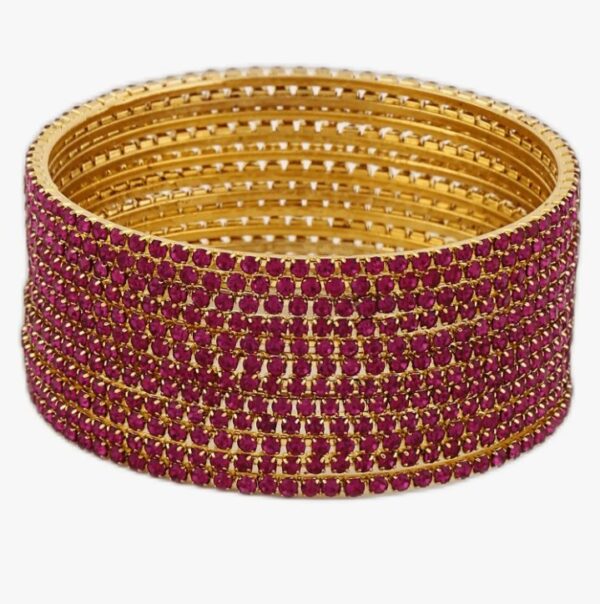 Shining Diva Fashion Set of 12 Latest Traditional Design Gold Plated Stone Bangle for Women
(10600) SHANI - Image 3