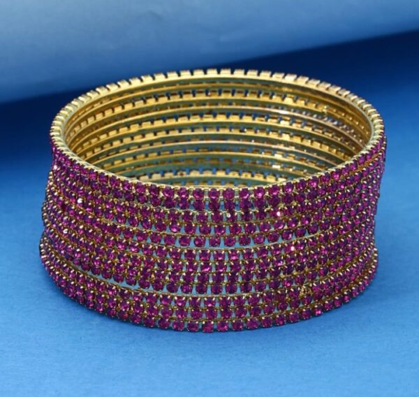 Shining Diva Fashion Set of 12 Latest Traditional Design Gold Plated Stone Bangle for Women
(10600) SHANI - Image 2