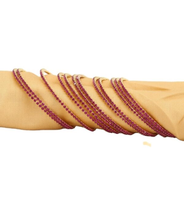 Shining Diva Fashion Set of 12 Latest Traditional Design Gold Plated Stone Bangle for Women
(10600) SHANI - Image 6