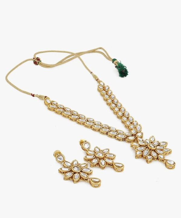 Shining Diva Fashion Jewelry Gold Plated Kundan Fancy Necklace Traditional Jewellery Set with Earrings for Women & Girls (White)(9602s) (10533-10534) SHANI - Image 2
