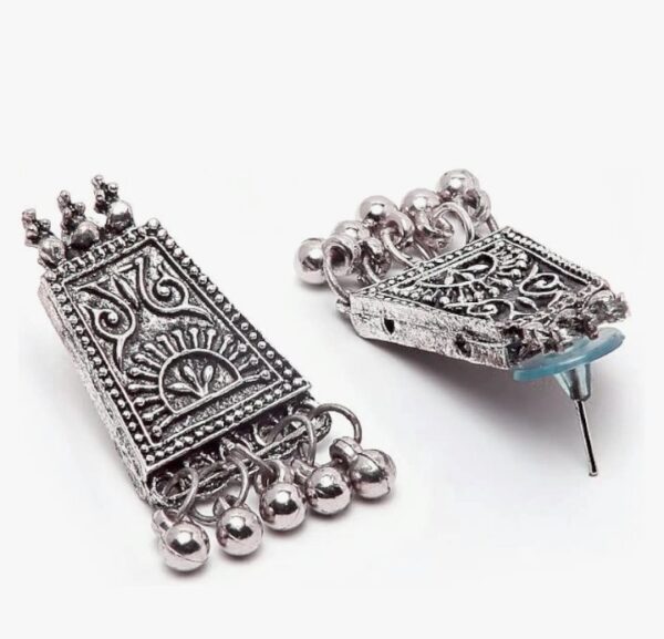 Shining Diva Fashion Latest Stylish Traditional Oxidised Silver Necklace Jewellery Set for Women (13108s
(10625-10606) SHANI - Image 3