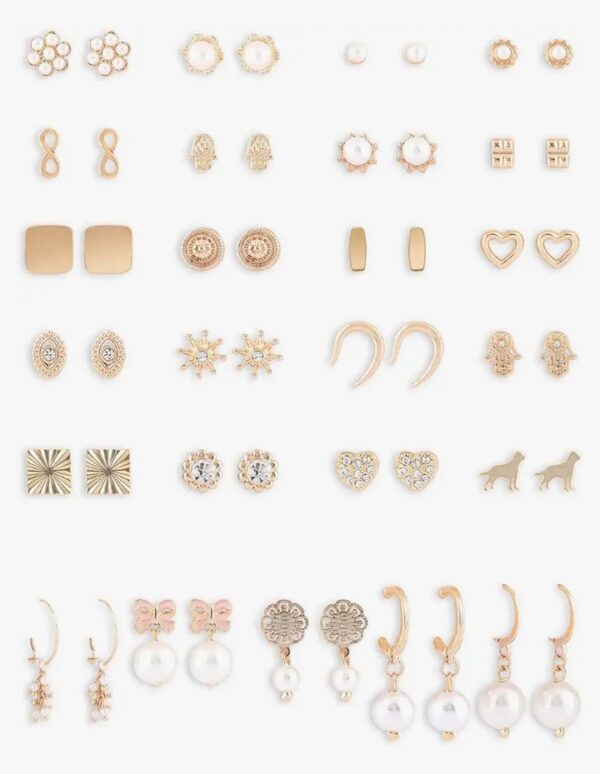 Zaveri Pearls Set of 25 Gold Tone Contemporary Studs & Drop Earrings For Women-ZPFK15140
(10653-10654) SHANI - Image 3