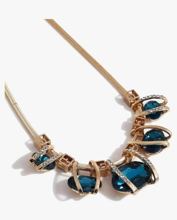 Shining Diva Fashion Latest Stylish Trendy Celebrity Inspired Designer Fancy Crystal Pendant Chain Necklace for Women and Girls (10621) SHANI - Image 8