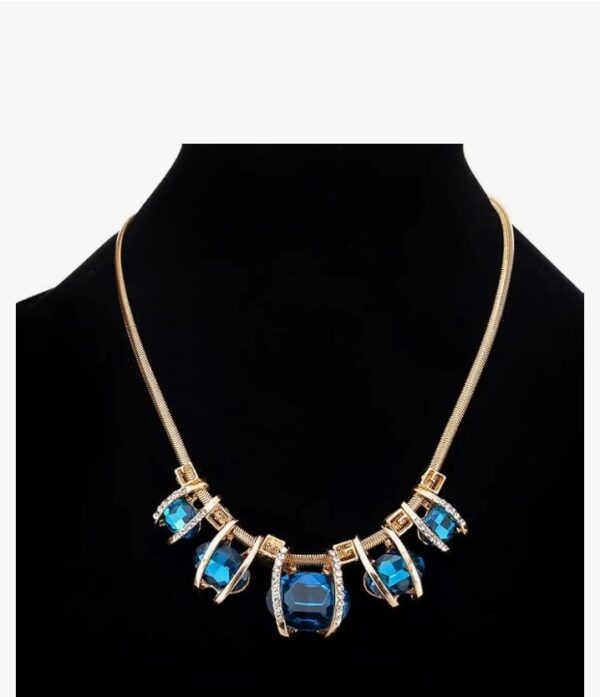 Shining Diva Fashion Latest Stylish Trendy Celebrity Inspired Designer Fancy Crystal Pendant Chain Necklace for Women and Girls (10621) SHANI - Image 7