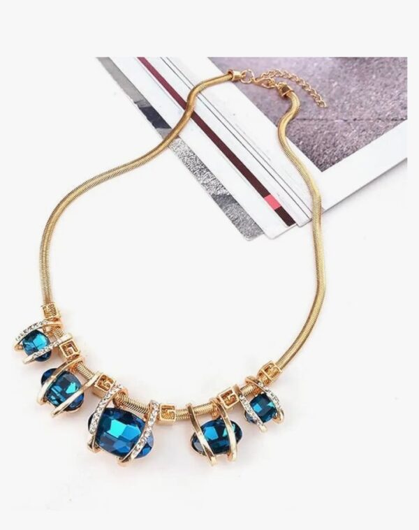 Shining Diva Fashion Latest Stylish Trendy Celebrity Inspired Designer Fancy Crystal Pendant Chain Necklace for Women and Girls (10621) SHANI - Image 2