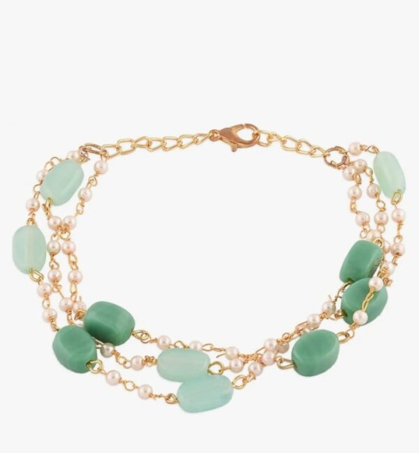 ZAVERI PEARLS Green Multistrand Beaded Ethnic Bracelet For Women-ZPFK13619
(10664) SHANI - Image 6