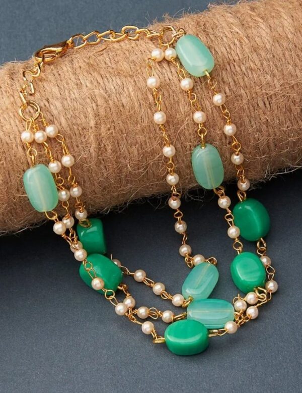 ZAVERI PEARLS Green Multistrand Beaded Ethnic Bracelet For Women-ZPFK13619
(10664) SHANI - Image 2