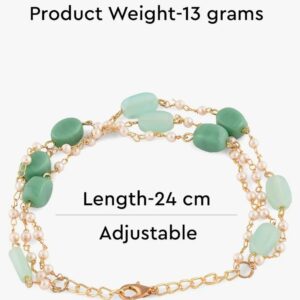 ZAVERI PEARLS Green Multistrand Beaded Ethnic Bracelet For Women-ZPFK13619
(10664) SHANI