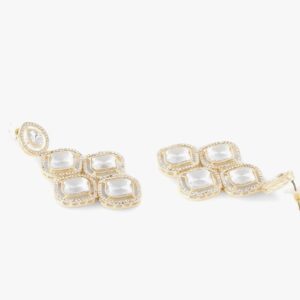 Zaveri Pearls Gold Tone Dazzling Stones Austrian Diamonds Statement Dangler Earring For Women-ZPFK18007 (10693-10694) SHANI