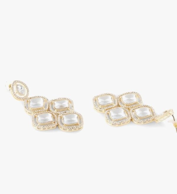 Zaveri Pearls Gold Tone Dazzling Stones Austrian Diamonds Statement Dangler Earring For Women-ZPFK18007 (10693-10694) SHANI