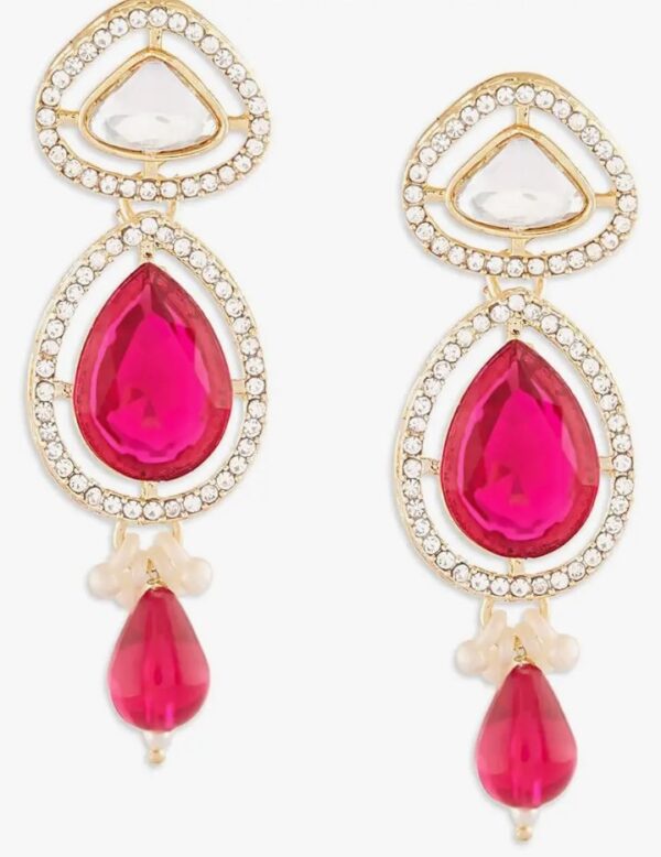 ZAVERI PEARLS Pink Beads Dazzling Austrian Diamonds Stones Choker Necklace & Earring Set For Women-ZPFK18058
(10688) SHANI - Image 8