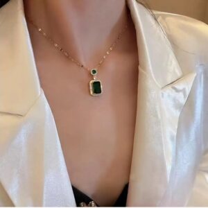 Shining Diva Fashion Latest Stylish 4pc Combo Crystal Ring Earrings Necklace Jewellery Set for Women | Gifts For Girls, Valentine Gift for Girlfriend (Green) (CMB311) (10628-10628) SHANI