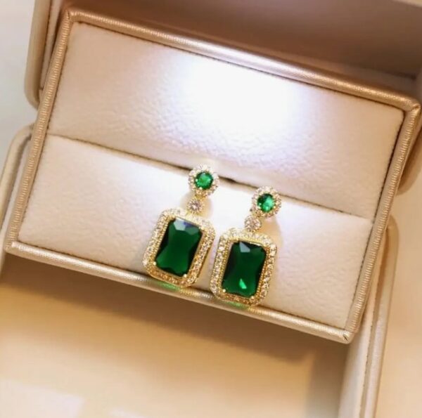 Shining Diva Fashion Latest Stylish 4pc Combo Crystal Ring Earrings Necklace Jewellery Set for Women | Gifts For Girls, Valentine Gift for Girlfriend (Green) (CMB311) (10628-10628) SHANI - Image 2
