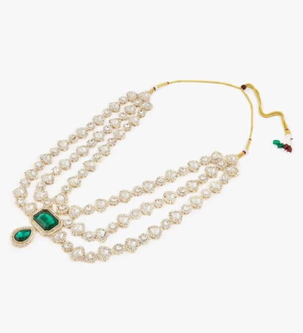 ZAVERI PEARLS Green Dazzling Stones Diamonds Bridal Layered Necklace Earring & Maangtikka Set For Women-ZPFK18212
(10677-10678) SHANI - Image 2