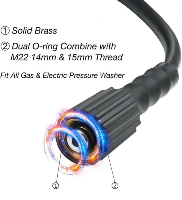 MLD PW_05 High Pressure Washer/Accessories/Hose Cord Pipe/Car Wash Hose/Water Cleaning Extension/Flexible Hose/Tube/Long/with Quick Connector//Compatible all Molded (5 Meter,Multicolour)

N2458 Neeraj