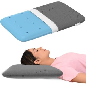 MY ARMOR Ventilated Cooling Gel Memory Foam Pillow Thin Size 3 Inch Height, Pillow for Sleeping, Neck Pain Relief & Back Support Cushion with Grey Pillow Cover - Pack of 1

N2610 Neeraj