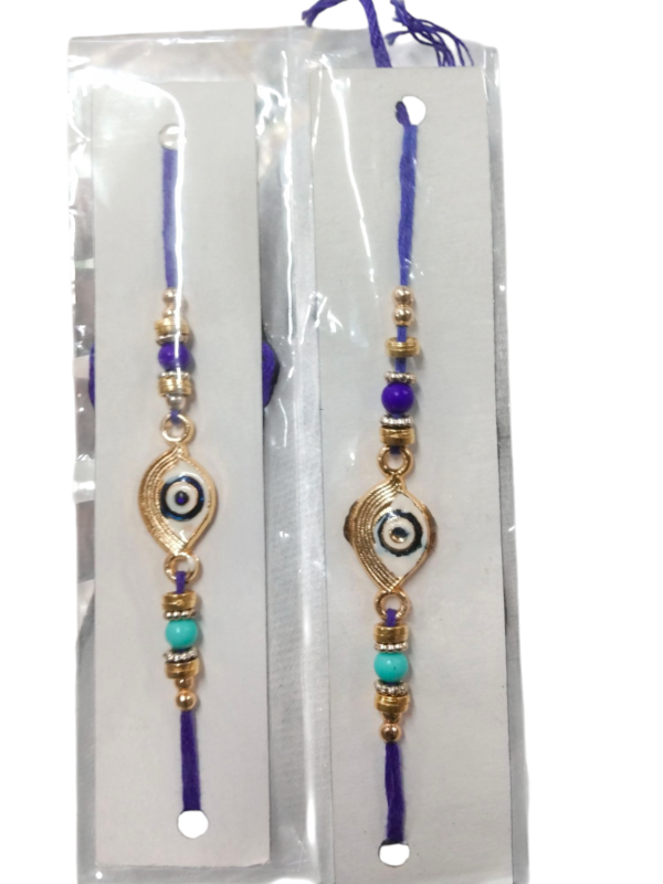 SIMRON ; MAKING LIFE SMART SIIMRON Goldern Evil eye rakhi for bhai, Protection, Negativity, Wealth For Brother Bhaiya Bhai Rakhi Bracelet| Brother Rakhi Gift Pack of 01 Greeting Card Gift
SET OF 2 
RAJENDER