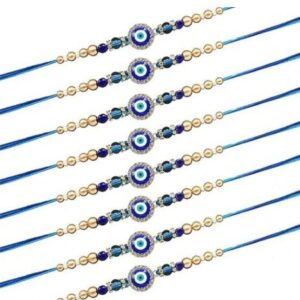 Unique world Set of 10 Designer Evil eye rakhi for Brother and Bhabhi
Rajender