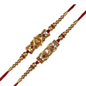 eCraftIndia Set of 2 Lord Ganesha and Om Religious Rakhis with Roli Chawal Pack - Rakhi for Brother, Bhaiya, Bhai
Rajender 04