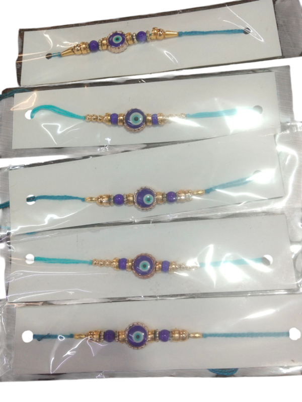 GJ Rakhi for brother, Premium Designer Evil Eye Rakhis Set Combo, Rakhi Gift Collections, Made in India (Evil Eye Rakhi, 
Set of 5 Rakhi
Rajender 022 - Image 2