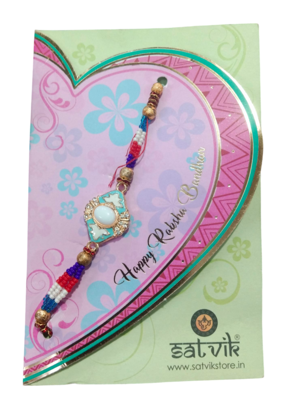 SEASONALHUB Festive Creations Presents Exclusive Designer Metal Rakhi With Multicolour Pearls And Stones For Brother With a Pack of 1 Roli Chawal
RAJENDER 060 - Image 2