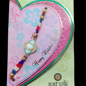 SEASONALHUB Festive Creations Presents Exclusive Designer Metal Rakhi With Multicolour Pearls And Stones For Brother With a Pack of 1 Roli Chawal
RAJENDER 060