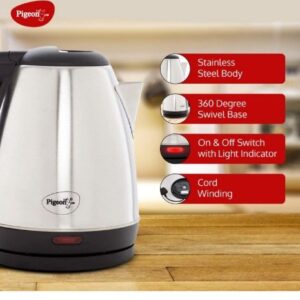 Pigeon by Stovekraft Amaze Plus Electric Kettle (14289) with Stainless Steel Body, 1.5 litre, used for boiling Water, making tea and coffee, instant noodles, soup etc. (Silver)

Neeraj.  10284 , 10285 , 10285