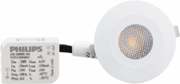 PHILIPS 2w-round astra spot light white pack of-02 Ceiling Lamp  (White) (8333)(P) - Image 2