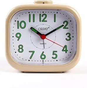 Orpat 127 Plastic Alarm Clock with Vintage Look (Golden)(3228)