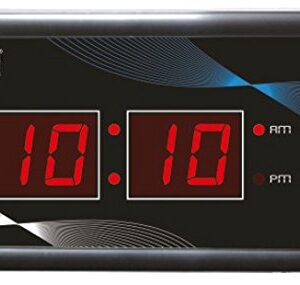 Ajanta Quartz Plastic Rectangular Glass Chronograph Wall Clock (Black, 33 X 16 X 3 Cm)(648)