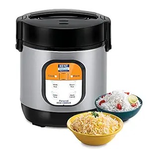 KENT 16019 0.9L Rice Cooker, Black and Silver(R2)