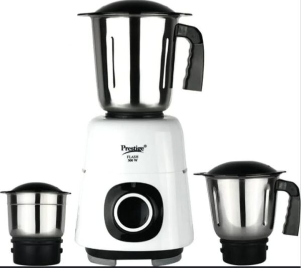 Prestige Flash Atlas 500 W Mixer Grinder (3 Jars, White, Black) N.10745(V)
