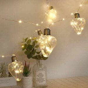 Home Delight 10 LEDs 3.81 m Yellow Steady Heart Rice Lights  (Pack of 1)