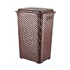 Cello Eliza Plastic Laundry Basket with Lid, Dark Brown, 50 Ltrs | Lightweight and Portable | Storage Organizer | Convenient Handling | Useful For Storing Clothes, Toys, Books ( NOT A LID )DHAKKAN NHI HAI )(LID NOT INCLUDED) ( 11056 )(P)