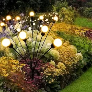 GIGAWATTS GW-301WW 8 LED Solar Firefly Plug-in Ground Lamp BIS Approved Lights Decoration Lighting for Garden Home Patio Lawn Outdoor Yard Backyards Pathways Campgrounds (Warm White, Pack of 1) 1 PCS NHI HAI  ( 8082) (P)