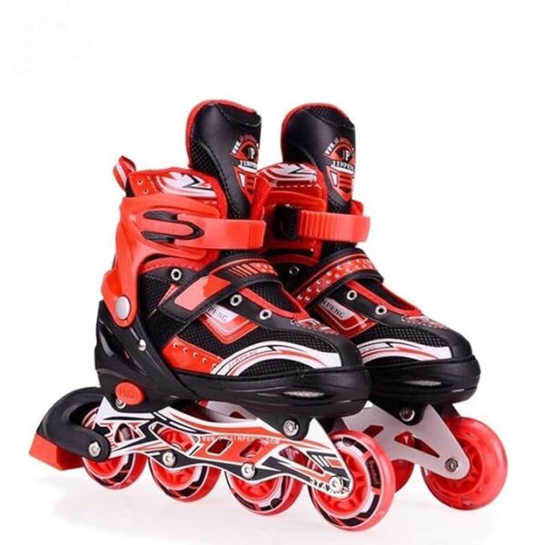 Raggle Inline Skates with PU Flashing Wheel Aluminum Body in-Line Skates ,with LED Flash (Red) (SIZE=L)