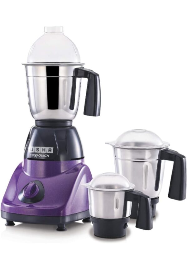 USHA Maxiquick 500-Watt Copper Motor Mixer Grinder with 3 Jars (Magenta/Black) Minor body damege (V) N.10751