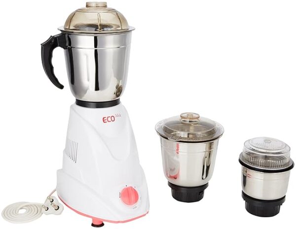 Signora Care Stainless Steel and Plastic Eco Matic 550-Watt Mixer Grinder with 3 Jars, Standard, Cream ( LOOKING USED) (10749)(P) - Image 2