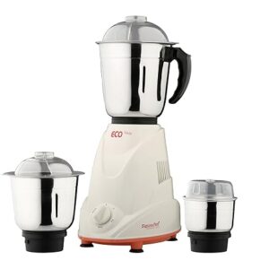 Signora Care Stainless Steel and Plastic Eco Matic 550-Watt Mixer Grinder with 3 Jars, Standard, Cream ( LOOKING USED) (10749)(P)