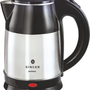 Singer Aroma Electric Kettle 1500 Watts | 1.8 Litres | Quick Boil | Stainless Steel | Cool-Touch Handle and Lid | Auto Shut Off | Tea & Coffee, Instant Noodles, Rice, Soups | 1 Year Warranty ( Handle damage )(PK04)