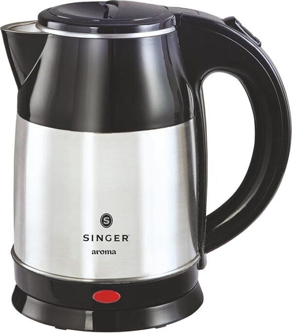 Singer Aroma Electric Kettle 1500 Watts | 1.8 Litres | Quick Boil | Stainless Steel | Cool-Touch Handle and Lid | Auto Shut Off | Tea & Coffee, Instant Noodles, Rice, Soups | 1 Year Warranty( USED)(PK13)