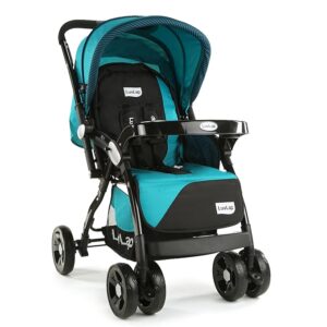LuvLap Galaxy Stroller / Pram, Extra Large Seating Space, Easy Fold, for Newborn Baby / Kids, 0-3 years (Green/Black) ( 10182 )