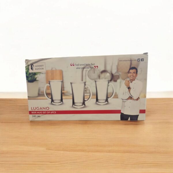 Sanjeev Kapoor Lugano beer Mug 6 pcs set 380ml (SKB-908)(V) - Image 3