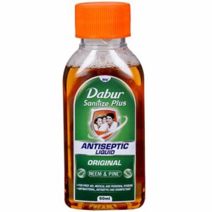 Dabur Sanitize Plus Antiseptic Liquid Original Neem & Pine 60 ml (PACK OF 20) EXP-12/22